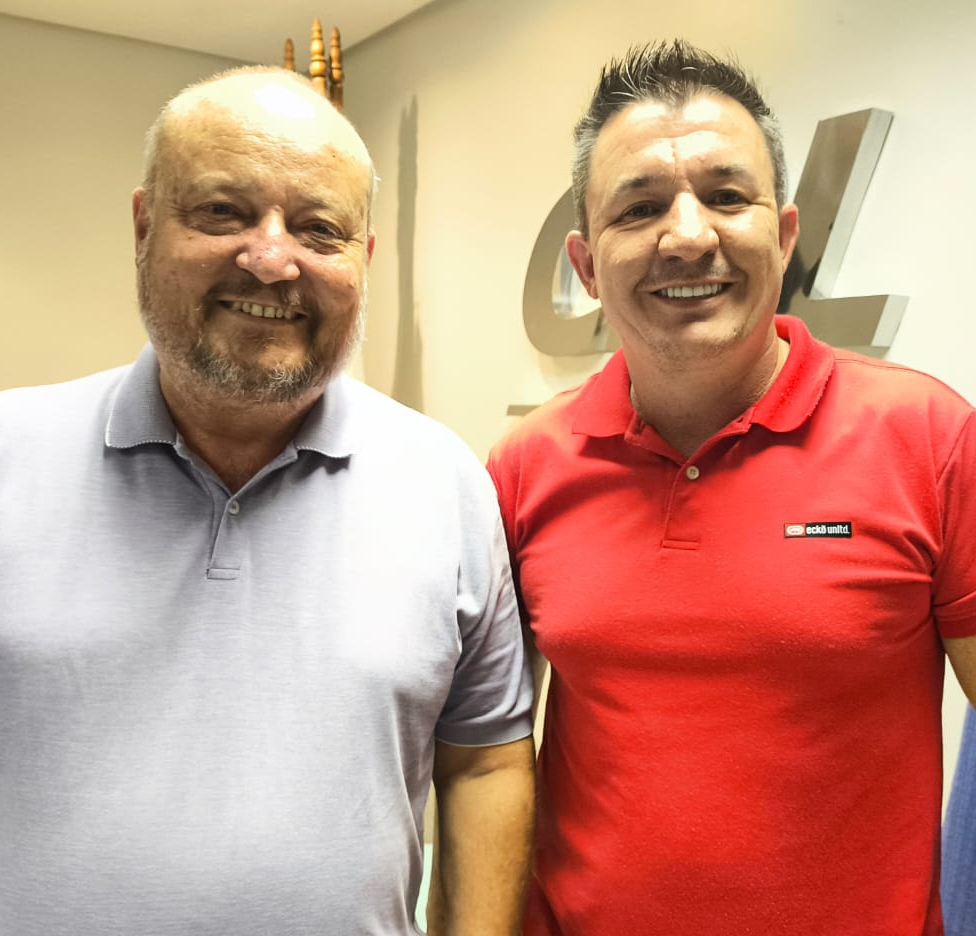 Sidnei Soder e o presidnete da CDL Santa Cruz, Gilberto Eidt